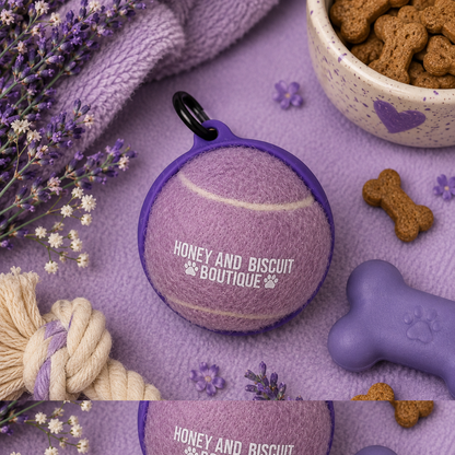 Branded Dog Ball & Holder Purple