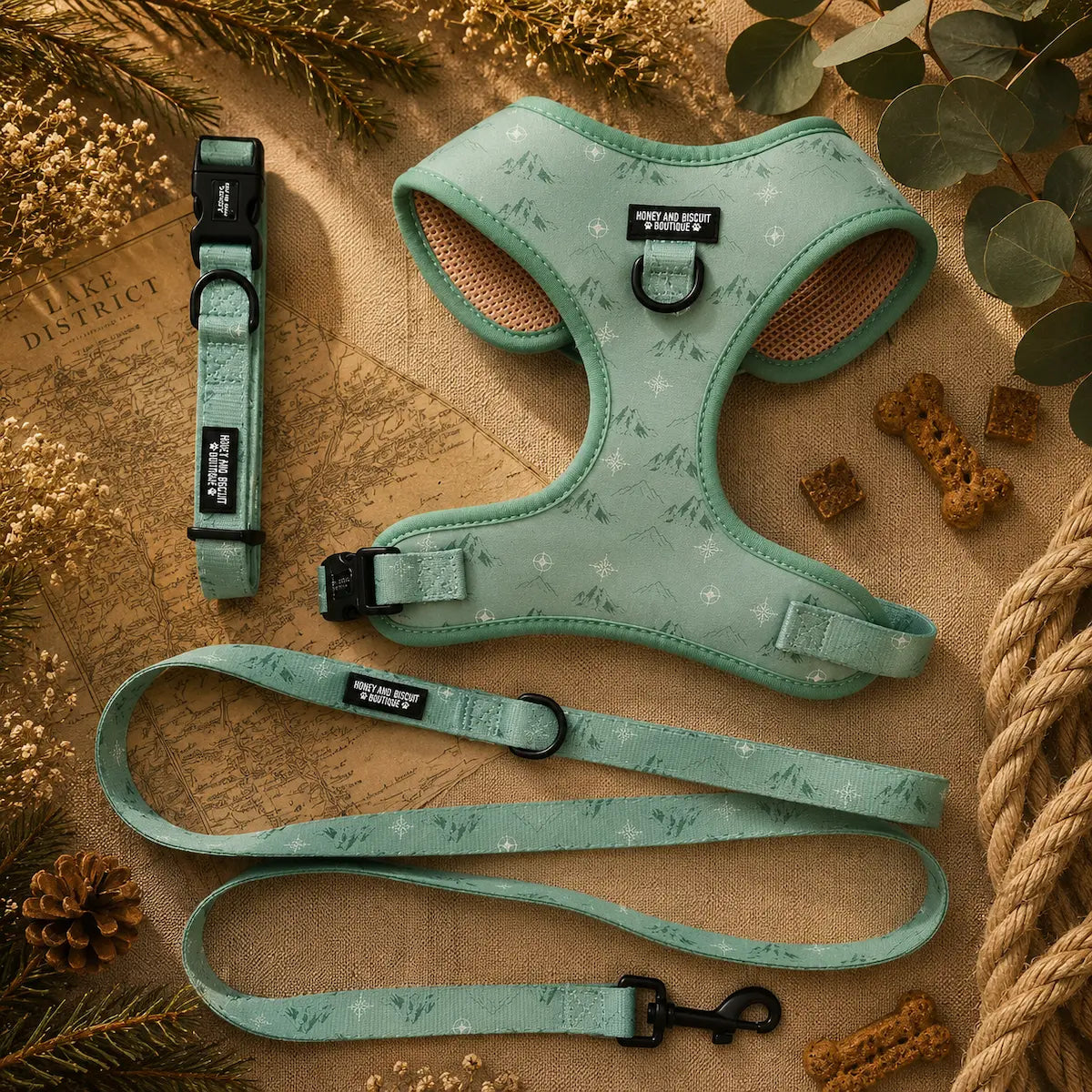 Free & Wild – Harness, Lead & Collar Bundle for Small Dogs (3 Piece Set)