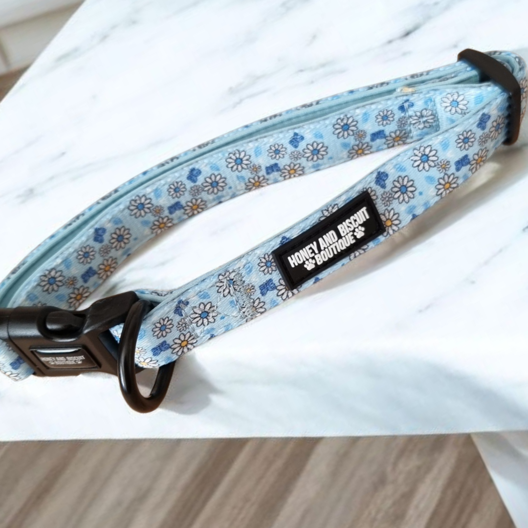 Dog Collar - Pups A Daisy Blue