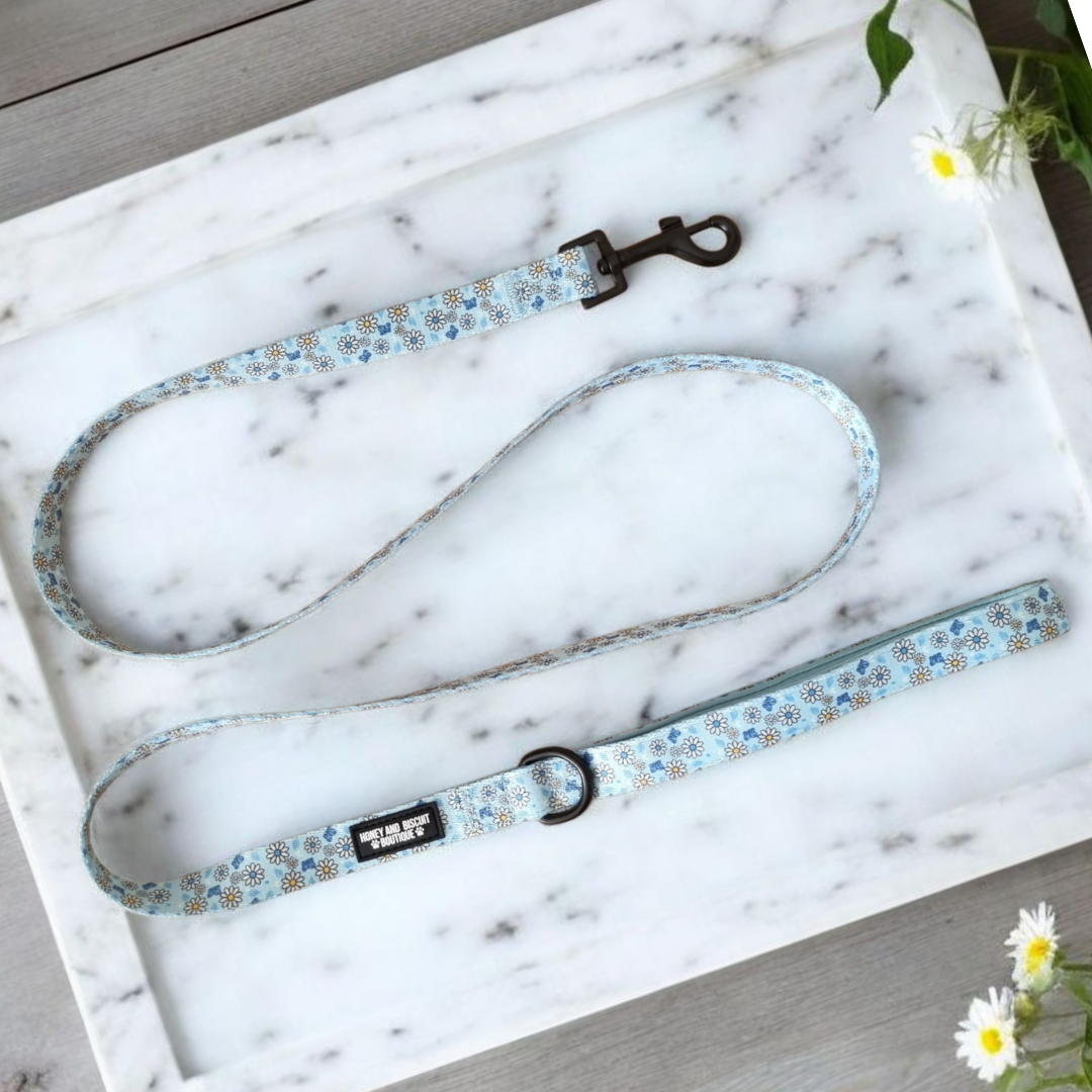 Dog Lead - Pups A Daisy Blue