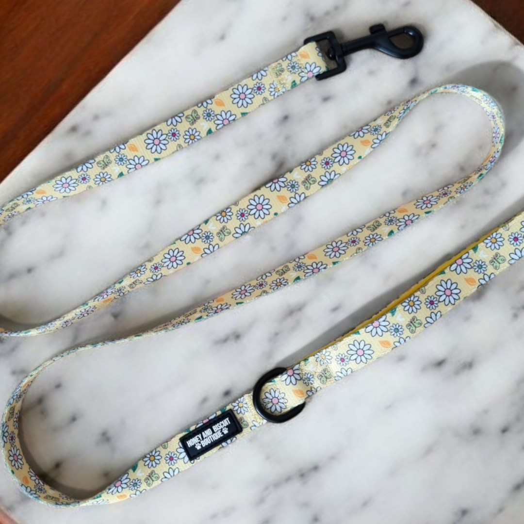 Dog Lead - Pups A Daisy Yellow