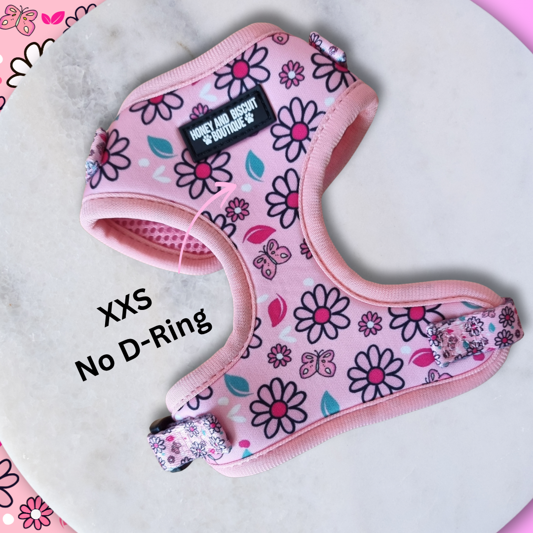 Adjustable Dog Harness Pup's A Daisy Pink XX Small