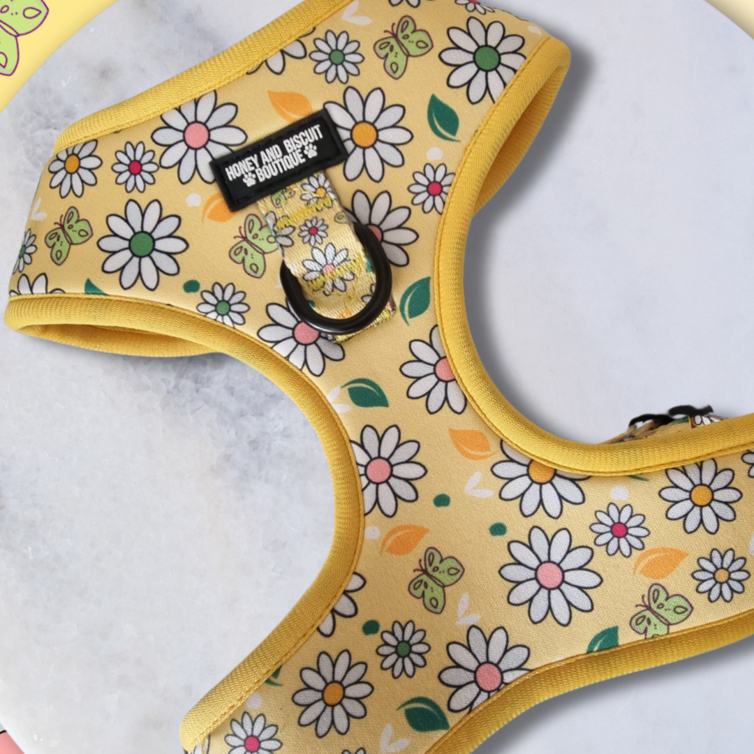 Adjustable Dog Harness Pups a Daisy Yellow X Small