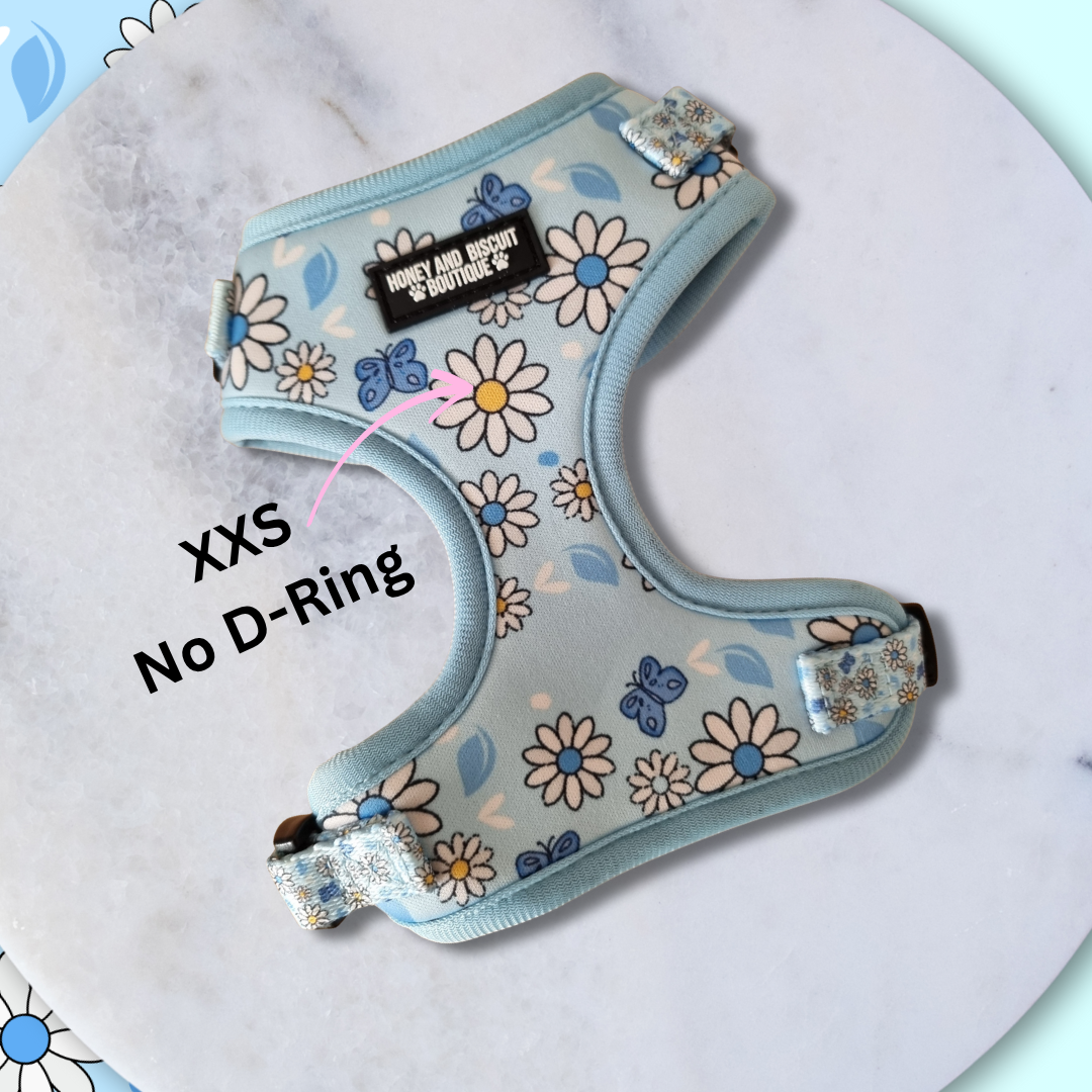 Adjustable Dog Harness Pups a Daisy Blue XX Small