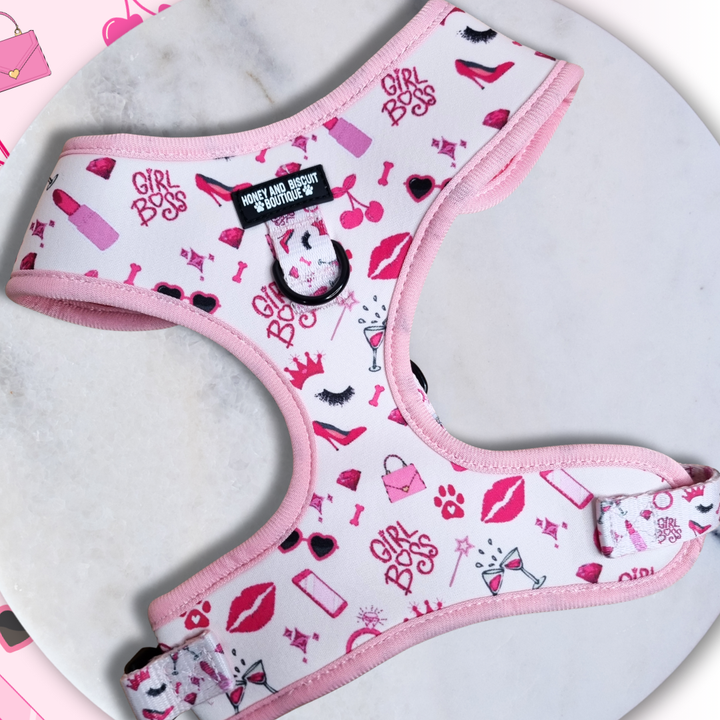 Dog Harness, Collar & Lead Bundle - Girl Boss