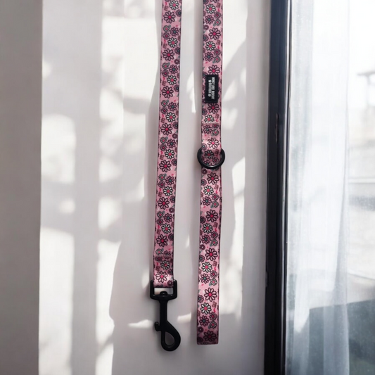 Dog Lead/Leash - Pups A Daisy Pink