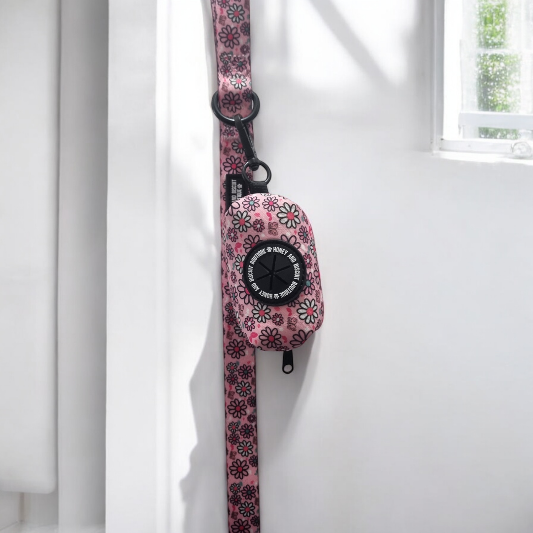 Dog Poop Bag & Holder - Pups A Daisy Pink