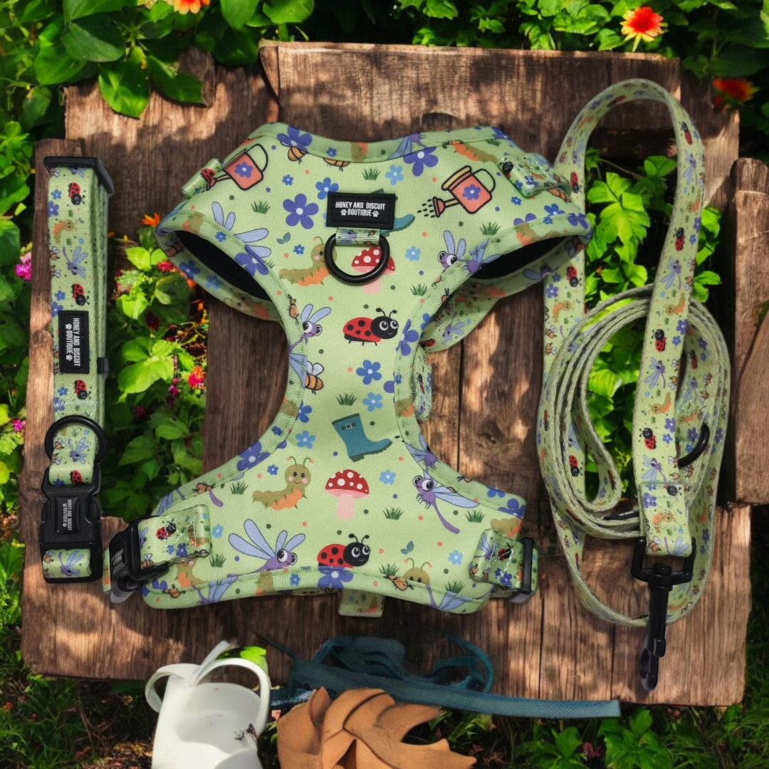 Dog Harness, Collar & Lead Bundle - Bugalicious Garden