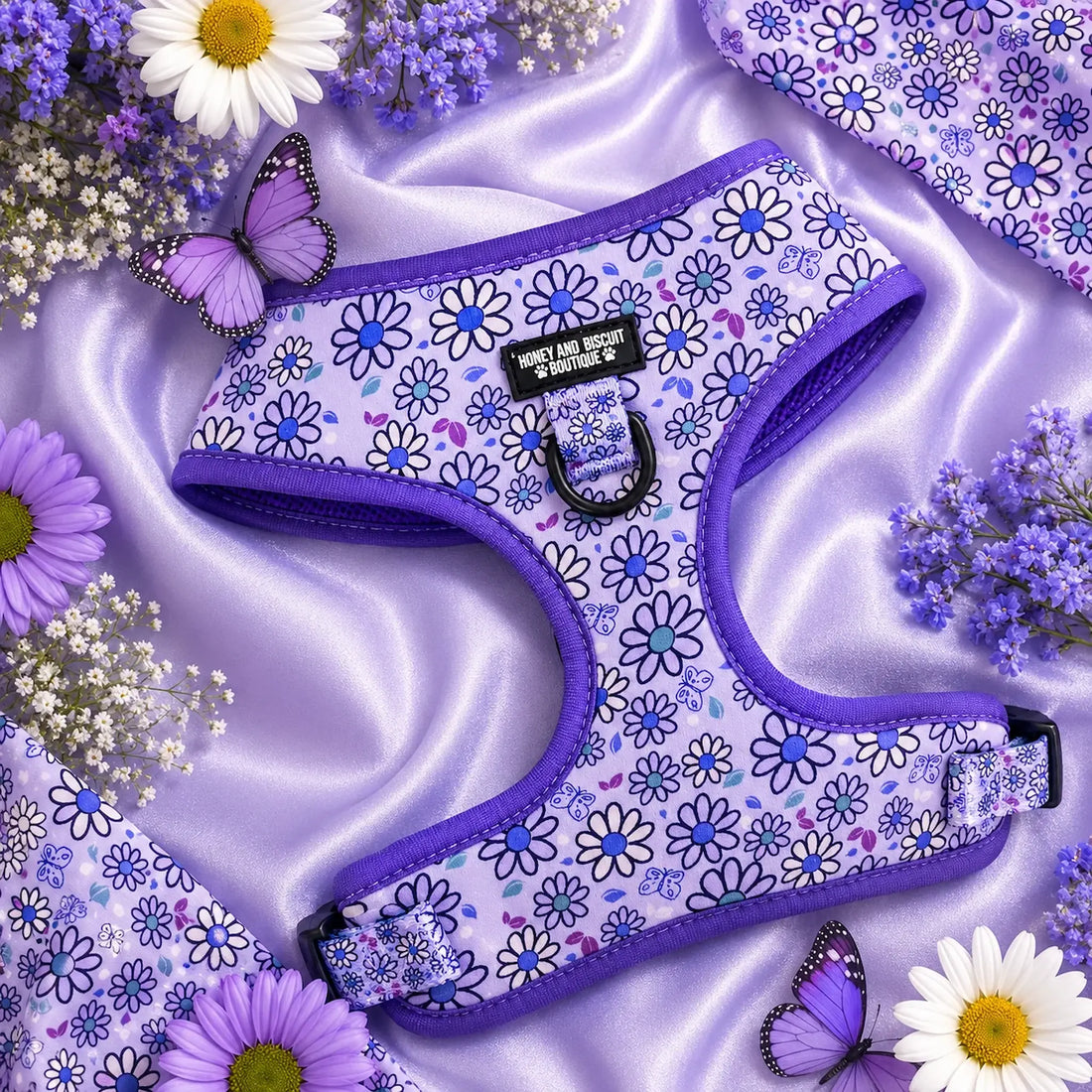 Pups A Daisy Lilac, No Pull Dog Harness