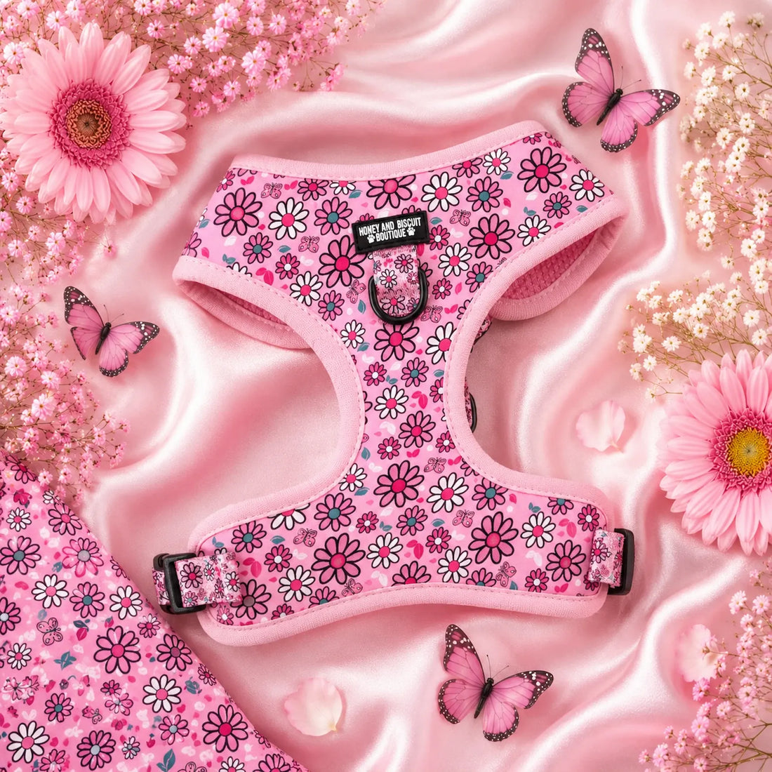 Pups A Daisy Pink, No Pull Dog Harness