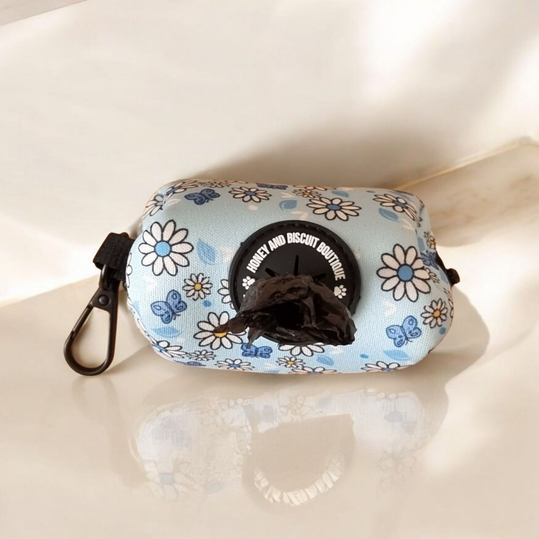 Poop Bag Holder - Pups A Daisy Blue