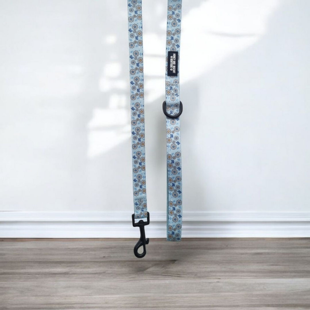 Dog Harness, Collar & Lead Bundle - Pups A Daisy Blue