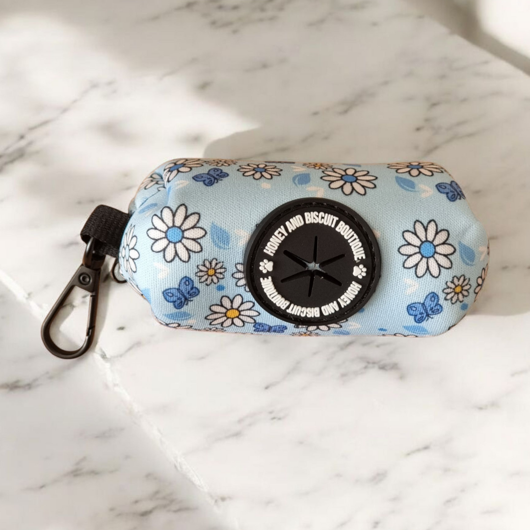 Poop Bag Holder - Pups A Daisy Blue