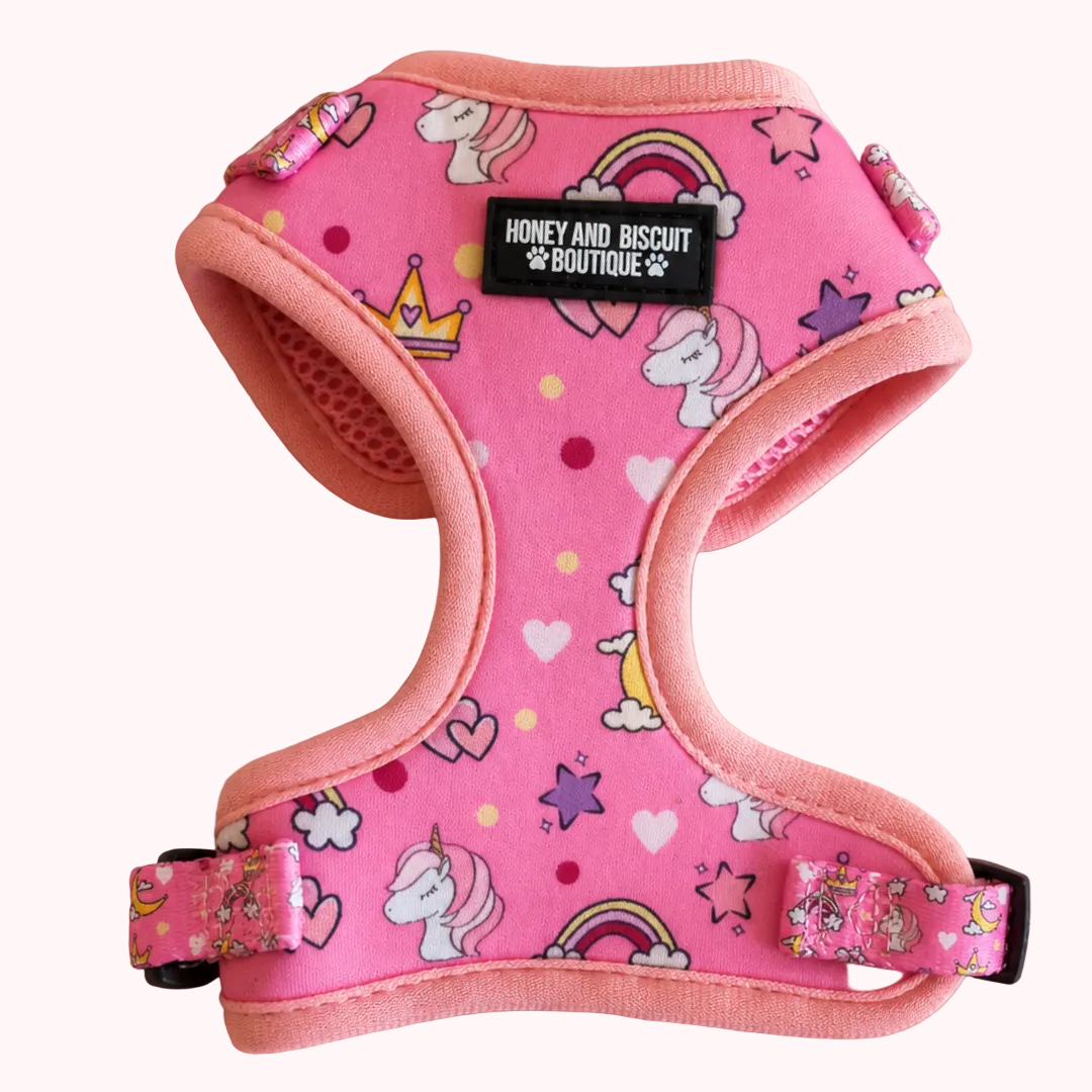 Rainbow Dreams – Adjustable Dog Harness for Small Dogs (No Pull) XXS