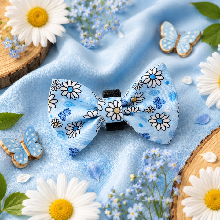 Dog Bow - Pups A Daisy Blue