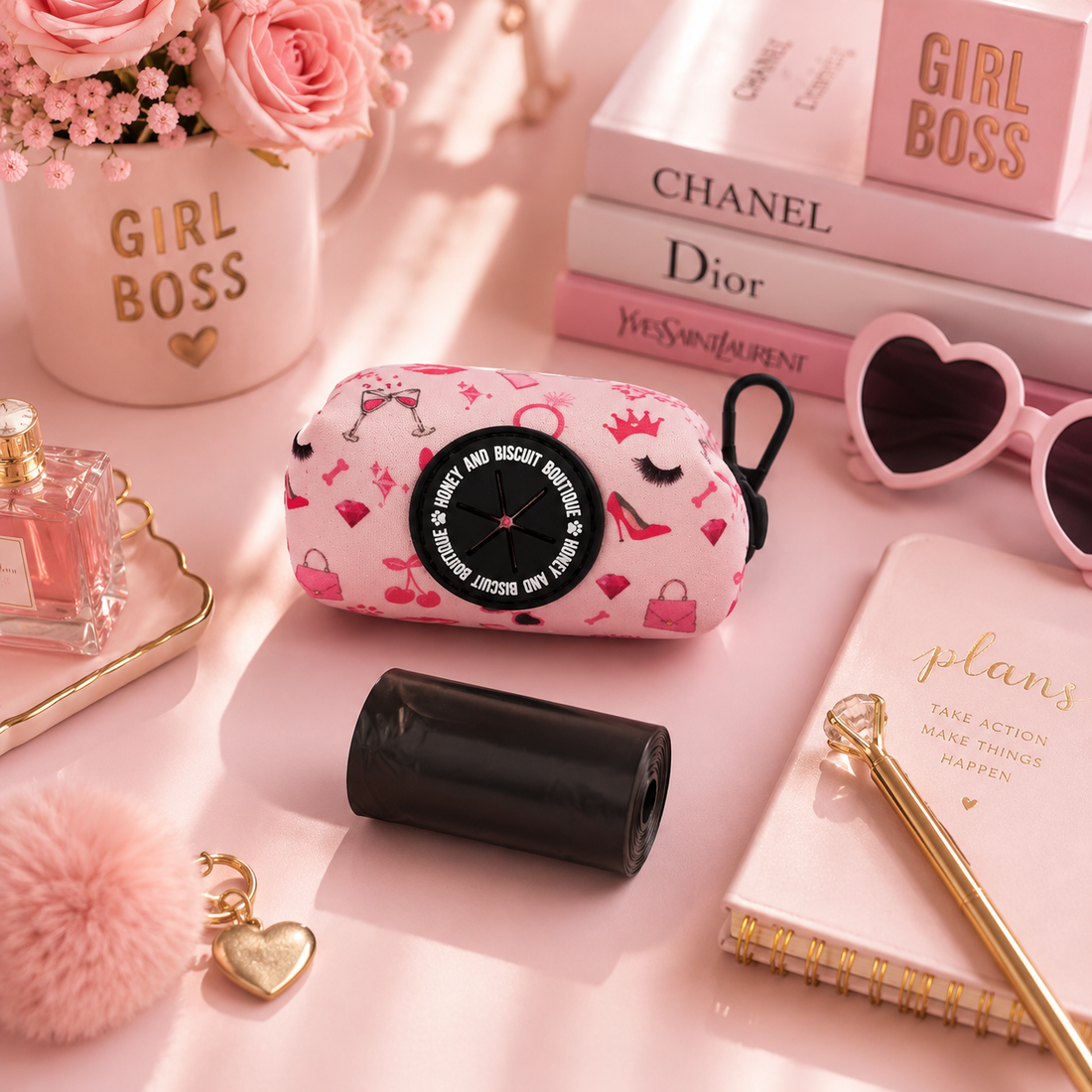 Dog Poop Bag & Holder - Girl Boss