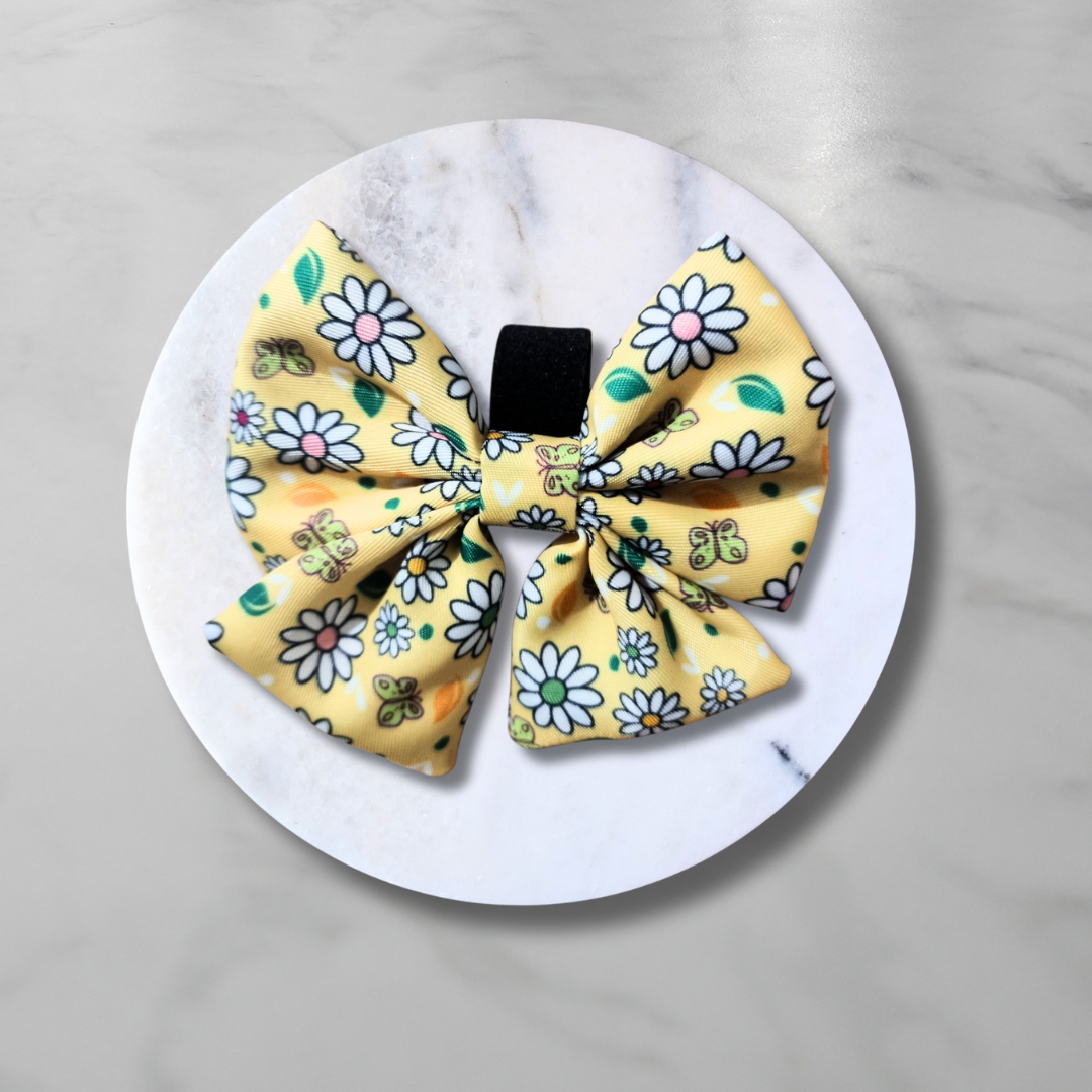 Pups a Daisy Yellow Sailor Bow