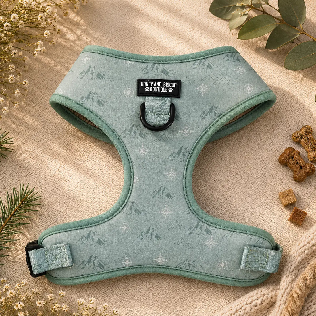 Free & Wild – Adjustable Floral Dog Harness for Small Dogs (No Pull)
