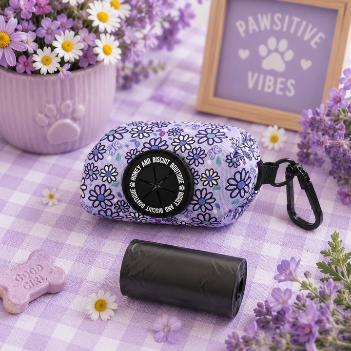 Dog Poop Bag & Holder - Pups A Daisy Lilac