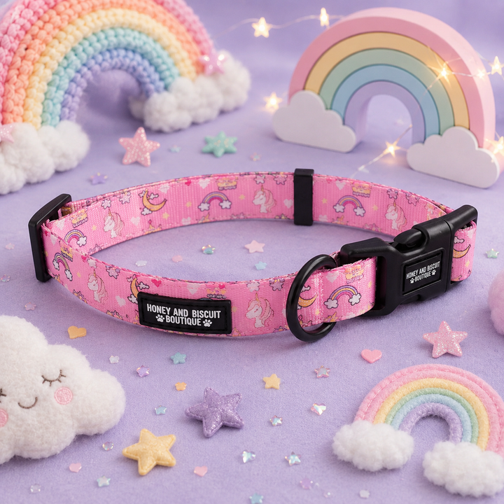 Dog Collar - Rainbow Dreams M
