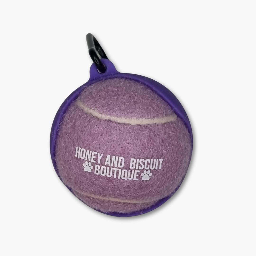 Branded Dog Ball & Holder Purple