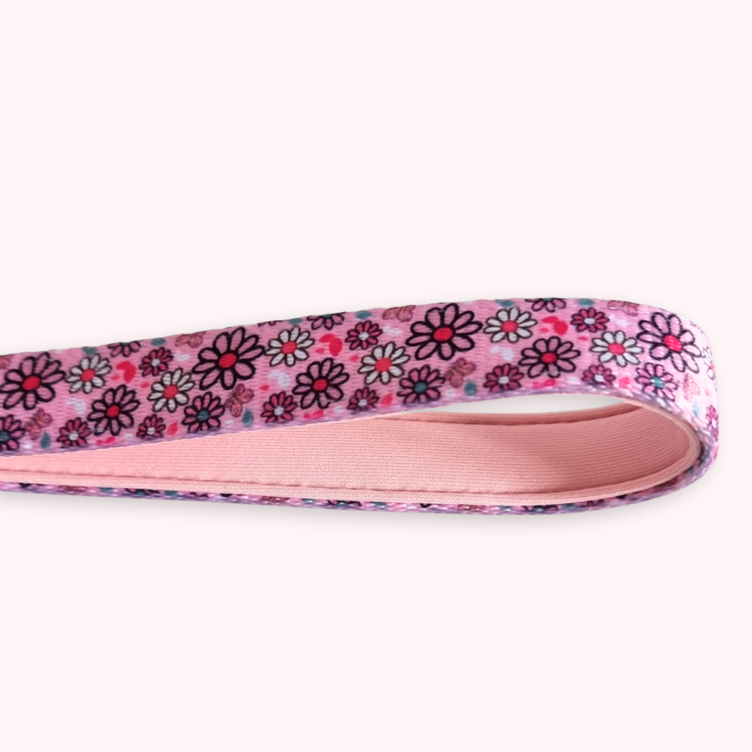 Dog Lead/Leash - Pups A Daisy Pink