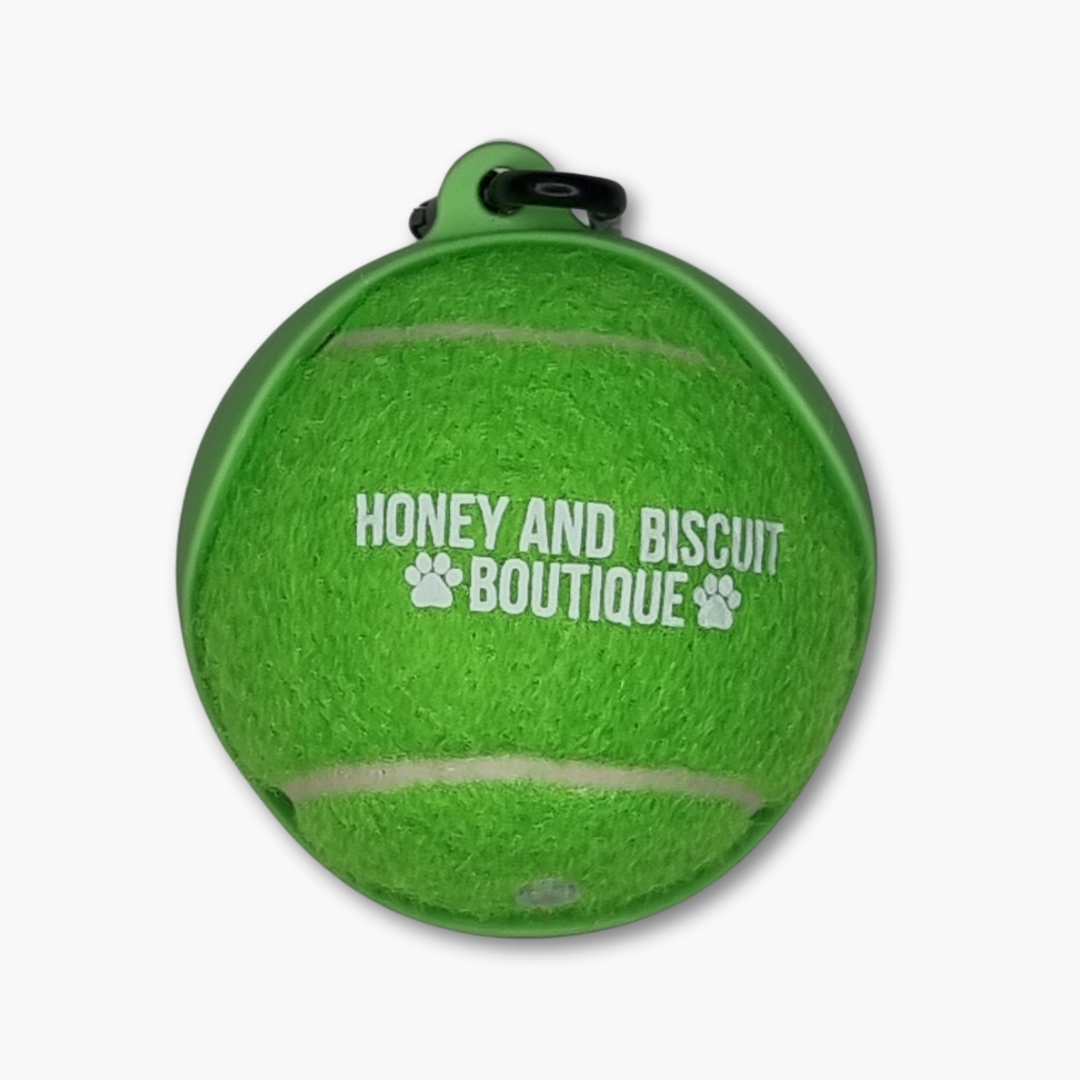 Branded Dog Ball & Holder Green