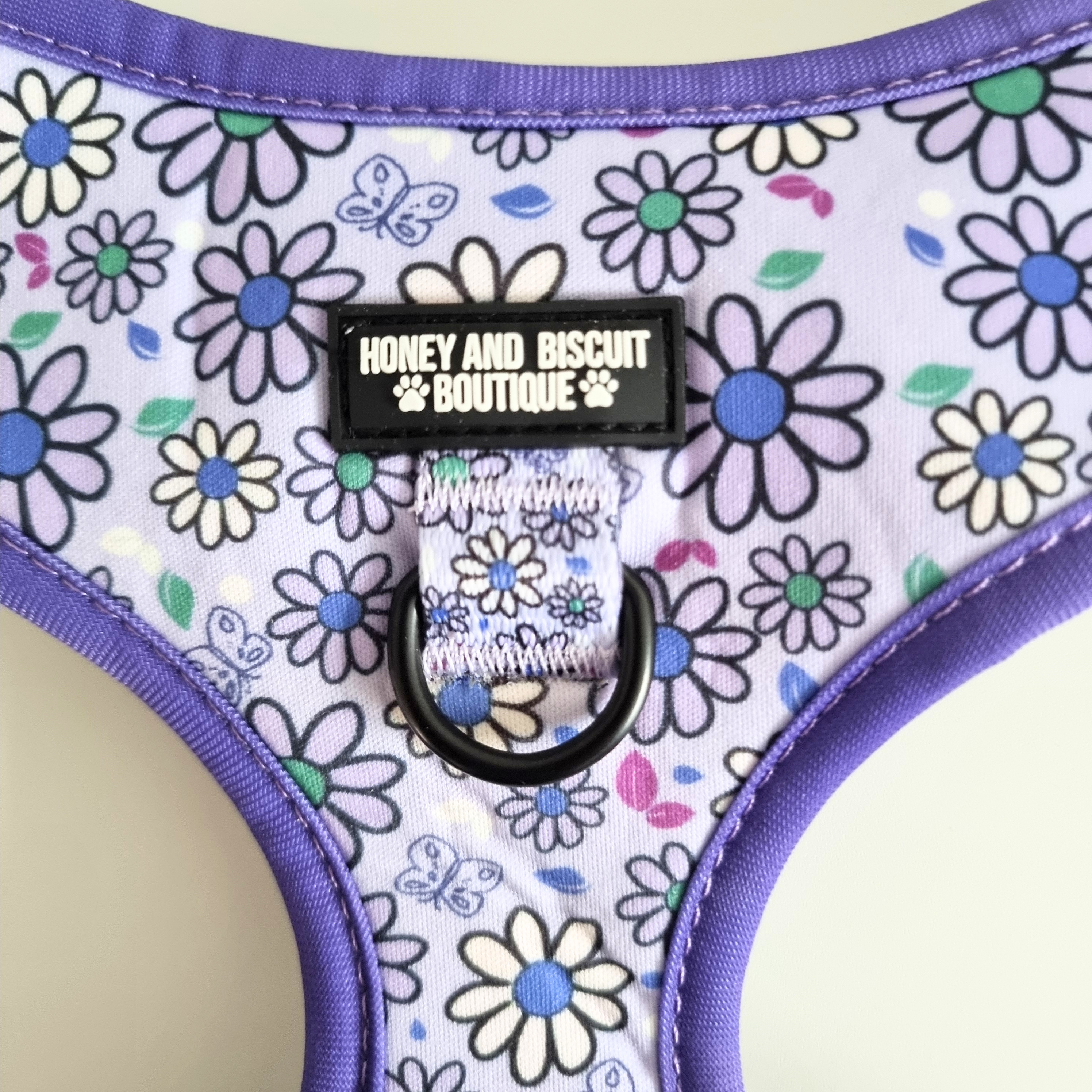 Pups A Daisy Lilac – Harness, Lead & Collar Bundle for Small Dogs (3 Piece Set)