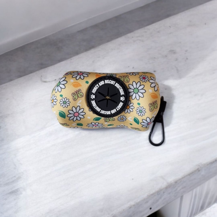 Poop Bag Holder - Pups A Daisy Yellow
